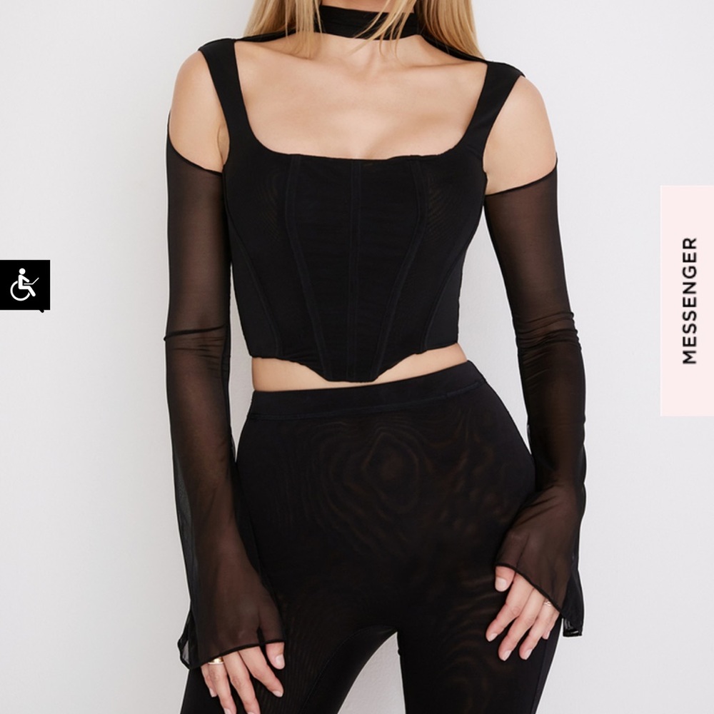 Black House of CB corset bell sleeve top “Paulina”